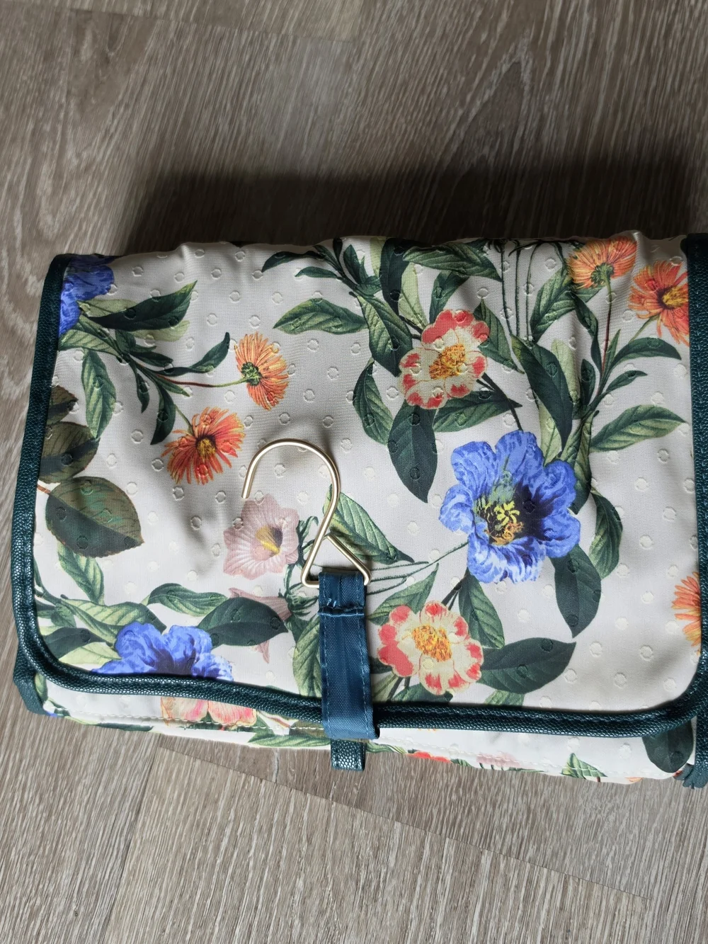 Sonia Kashuk Teal Floral Hanging Organizer